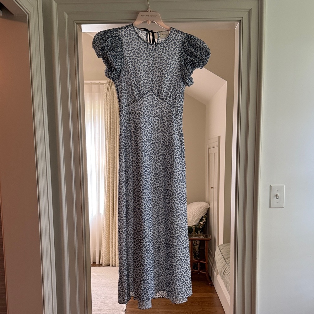 Doen Blue Patterned Midi Dress